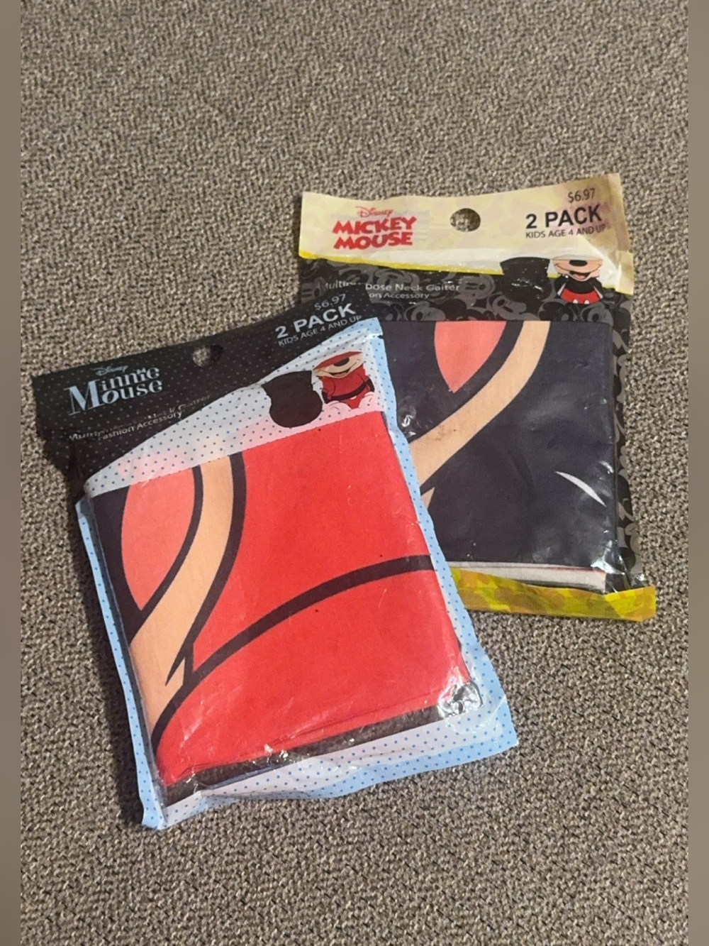 Disney Mickey & Minnie Mouse Kids 2-Pack Face Masks - Red & Black